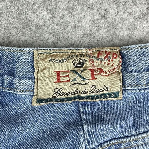 Vintage Express Cut Off Mom Jean Shorts Women 11/12 Blue Medium Wash Made In USA - Picture 8 of 12